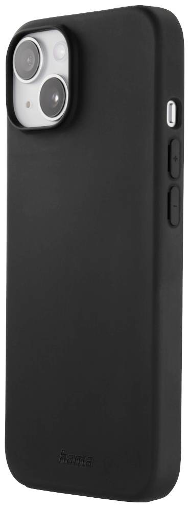 Schwarze Handyhülle aus Silikon mit Kameraausschnitt und Tasten.