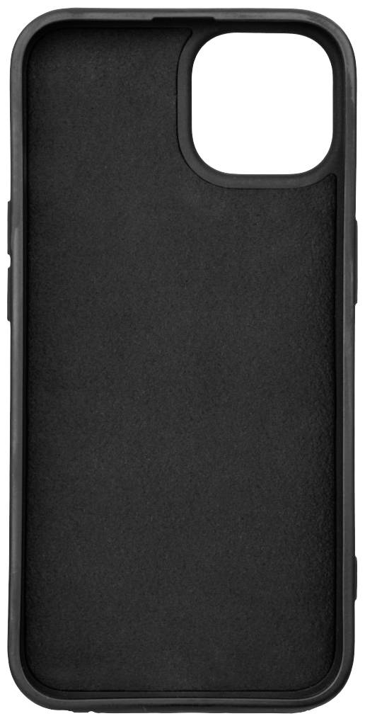 Schwarzes Smartphone-Case, schlichtes Design, ohne besondere Merkmale oder Dekorationen, Rückseiteansicht.