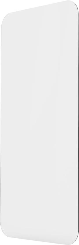 Ein vertikales, rechteckiges weißes Objekt vor einem weißen Hintergrund. Es wirkt glatt und modern.