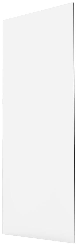 Ein rechteckiges, weißes Paneel steht vertikal, wirkt glatt und schlicht. Es vermittelt Minimalismus und modernes Design.