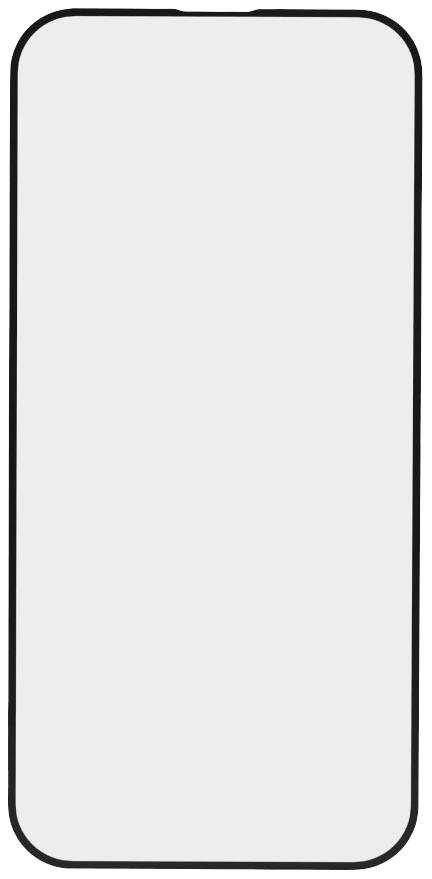 Leeres Smartphone-Display, vertikal ausgerichtet. Display ist weiß und von einem dünnen schwarzen Rahmen umgeben.