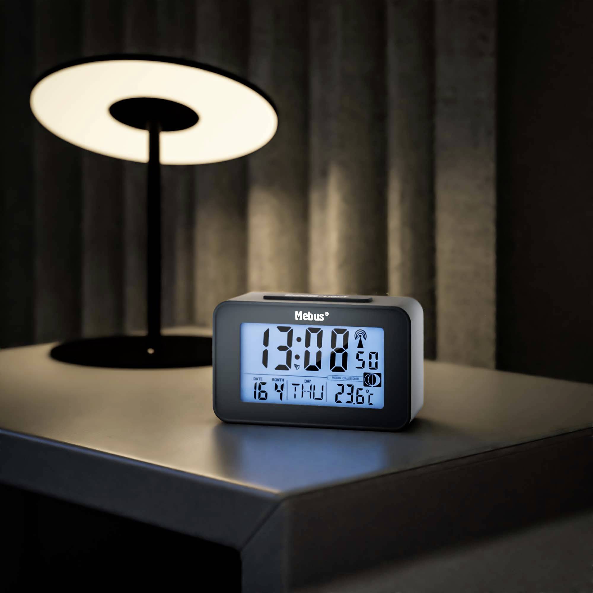 Mebus 51460 Funk Wecker Anthrazit Alarmzeiten 2