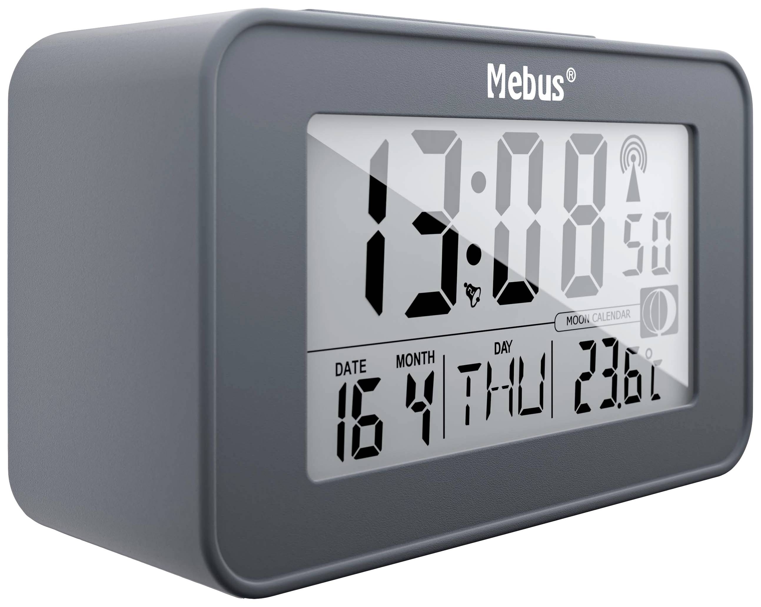 Mebus 51460 Funk Wecker Anthrazit Alarmzeiten 2