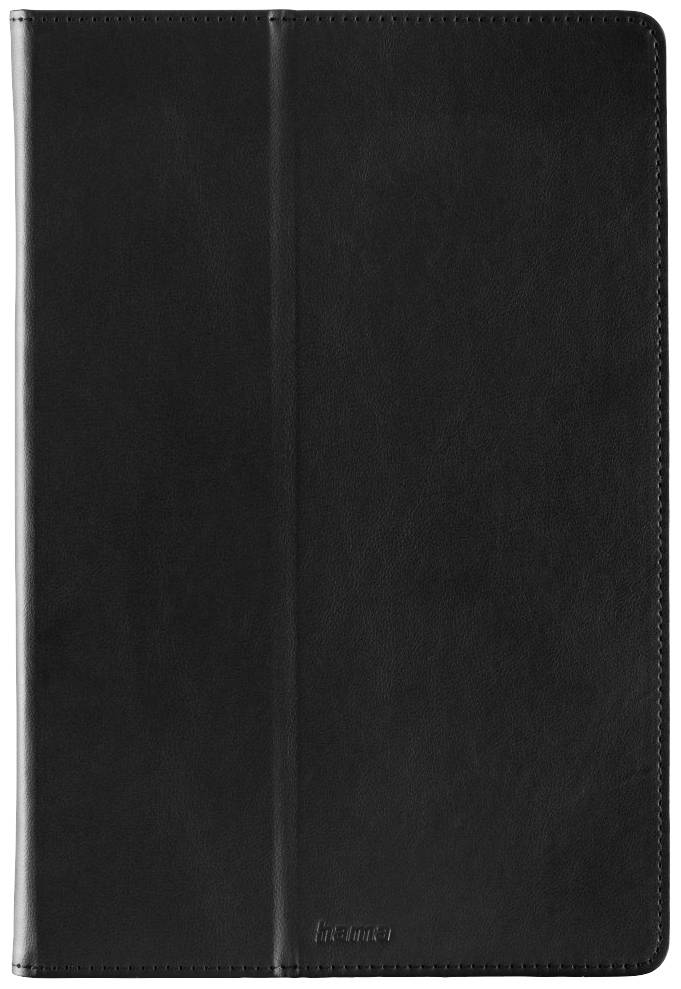 Eine schwarze Tablet-Hülle mit glatter Oberfläche und einfacher Naht an den Rändern.