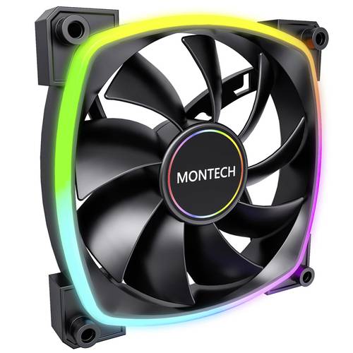 MONTECH AX140 PWM ARGB Lüfter - 140mm, schwarz PC-Gehäuse-Lüfter (B x H x T) 140 x 140 x 25mm