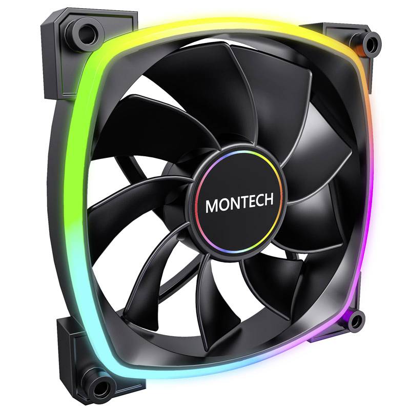 MONTECH Montech RX140 PWM ARGB Reverse Lüfter - 140mm, schwarz PC-Gehäuse-Lüfter