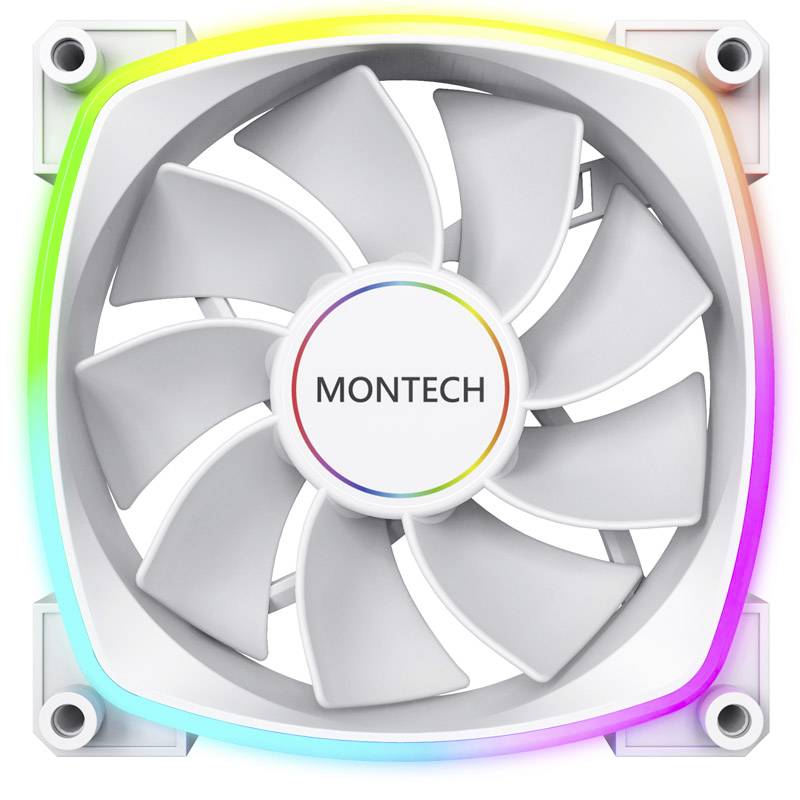 MONTECH RX140 PWM ARGB Reverse Lüfter- 140mm, weiß PC-Gehäuse-Lüfter (B x H x T) 140 x 140 x 25mm