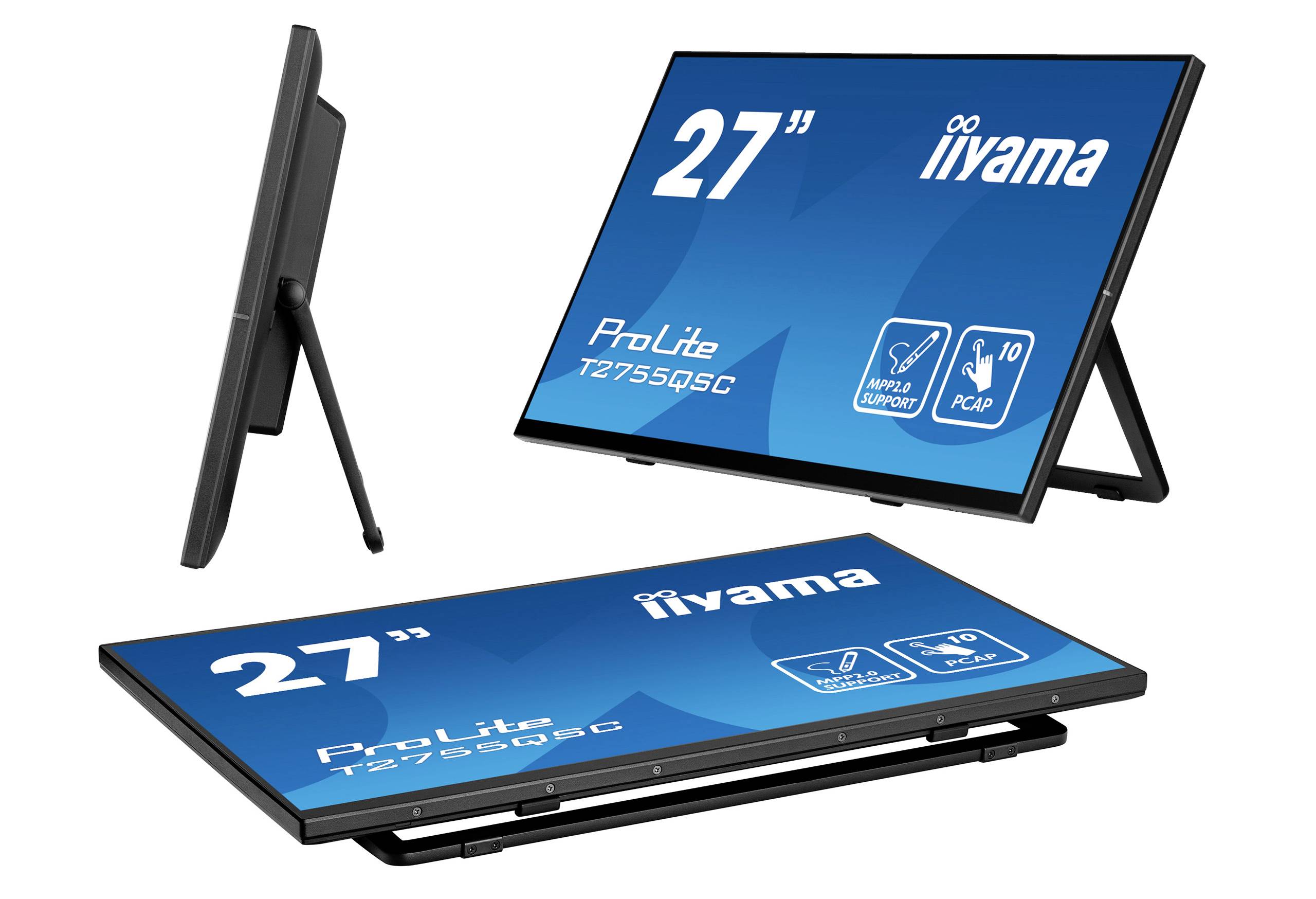 Iiyama ProLite T2755QSC-B1 Touchscreen-Monitor EEK: D (A - G) 68.6cm (27 Zoll) 2560 x 1440 Pixel 16:9 5 ms HDMI®, DisplayPort
