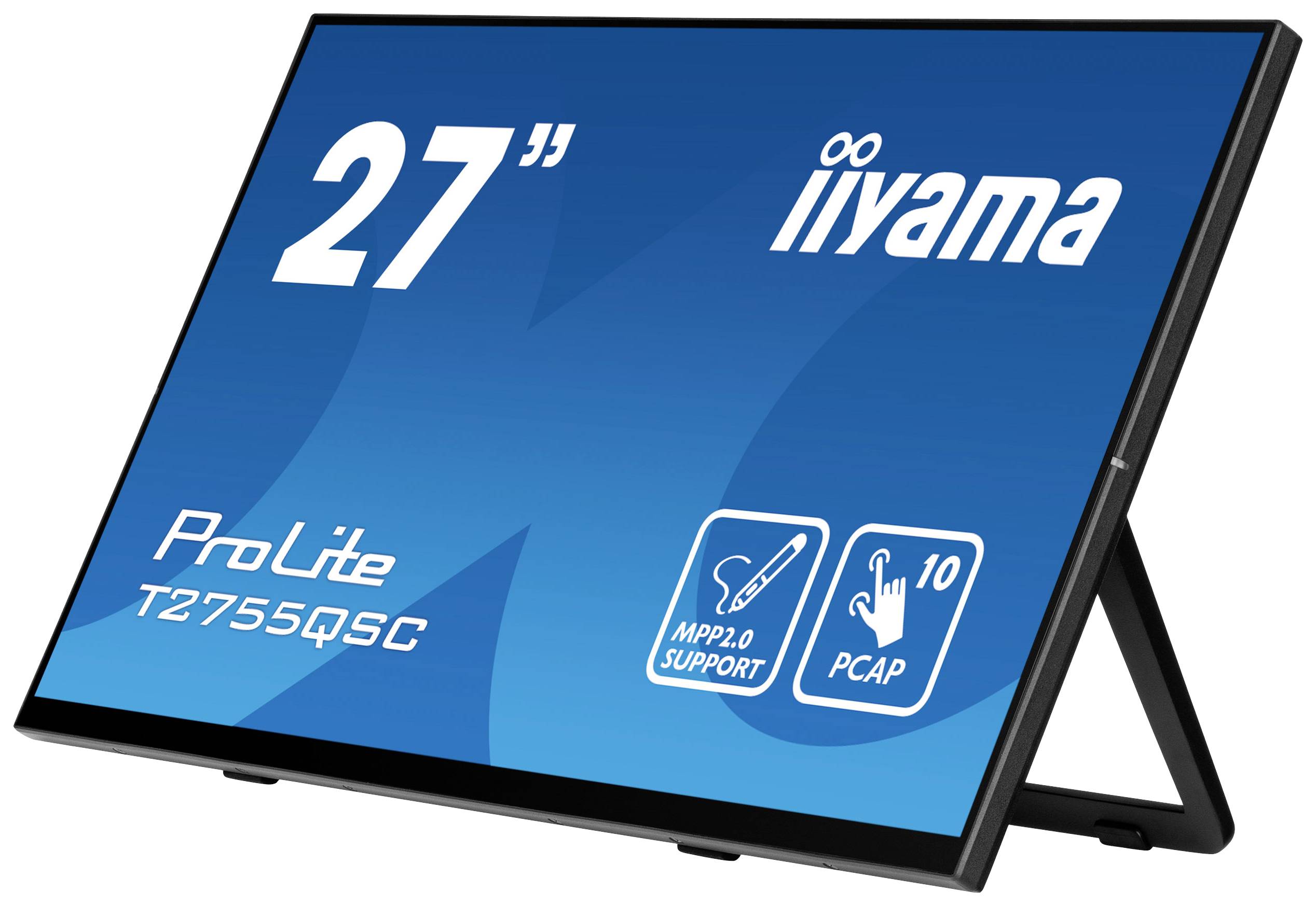 Iiyama ProLite T2755QSC-B1 Touchscreen-Monitor EEK: D (A - G) 68.6 cm (27 Zoll) 2560 x 1440 Pixel 16:9 5 ms HDMI®, DisplayPort, Audio-Line-out, USB-