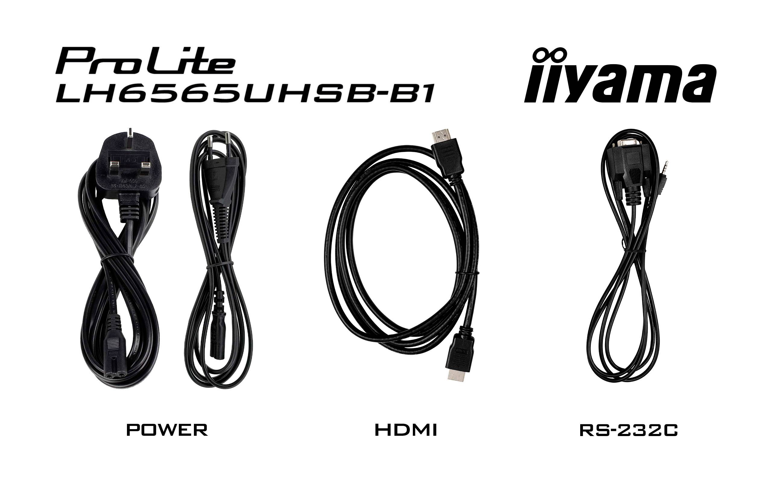 Iiyama ProLite LH6565UHSB-B1 Digital Signage Display EEK: E (A - G) 163.8 cm (64.5 Zoll) 3840 x 2160 Pixel 24/7 Anti-Einbrenn-Funktion, Media