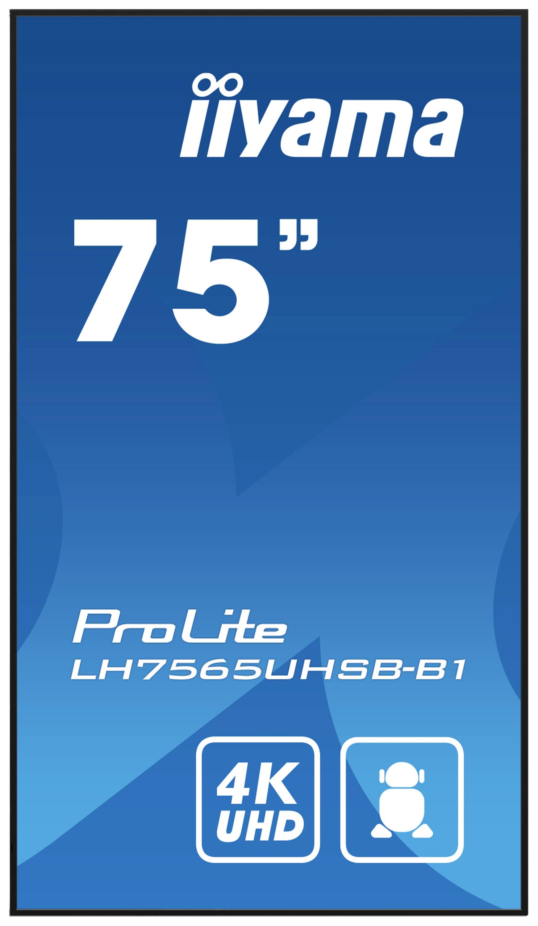 Iiyama ProLite LH7565UHSB-B1 Digital Signage Display EEK: E (A - G) 190.5 cm (75 Zoll) 3840 x 2160 Pixel 24/7 Anti-Einbrenn-Funktion, Media