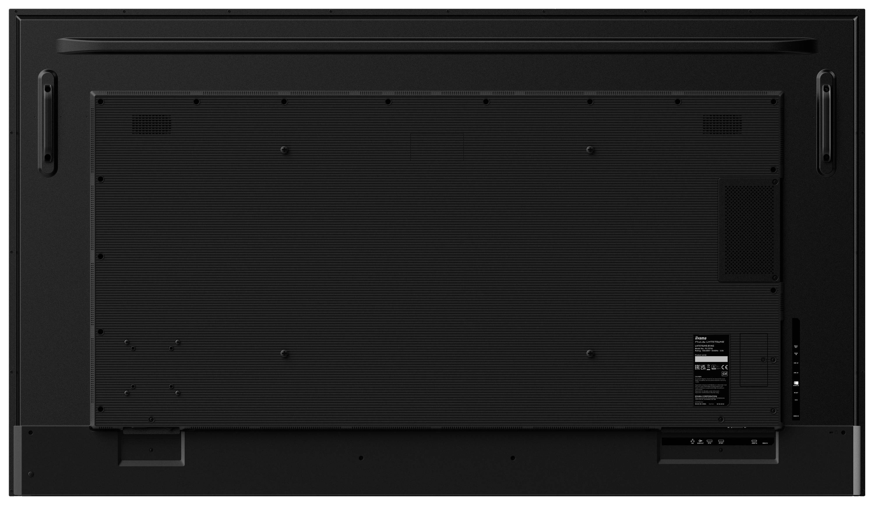 Iiyama ProLite LH7565UHSB-B1 Digital Signage Display EEK: E (A - G) 190.5 cm (75 Zoll) 3840 x 2160 Pixel 24/7 Anti-Einbrenn-Funktion, Media