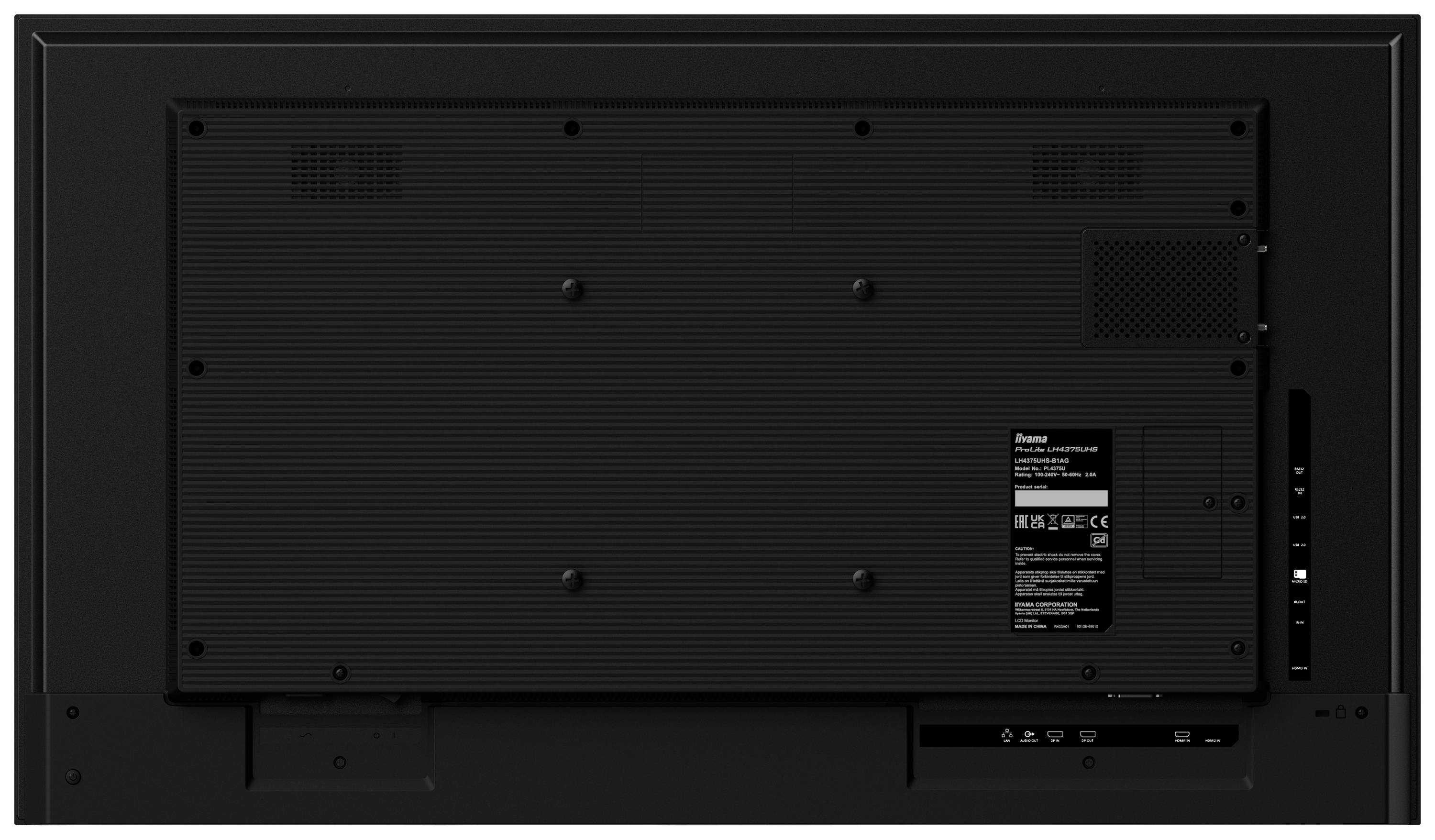 Iiyama ProLite LH5065UHSB-B1AG Digital Signage Display EEK: E (A - G) 126cm 49.5 Zoll 3840 x 2160 Pixel 24/7