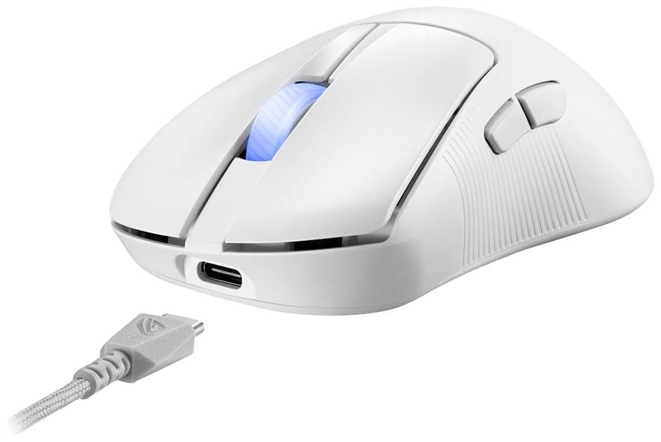 Asus ROG Keris II WL Ace Gaming-Maus Bluetooth® Optisch Weiß 7 Tasten 42000 dpi Ergonomisch, Beleuchtet