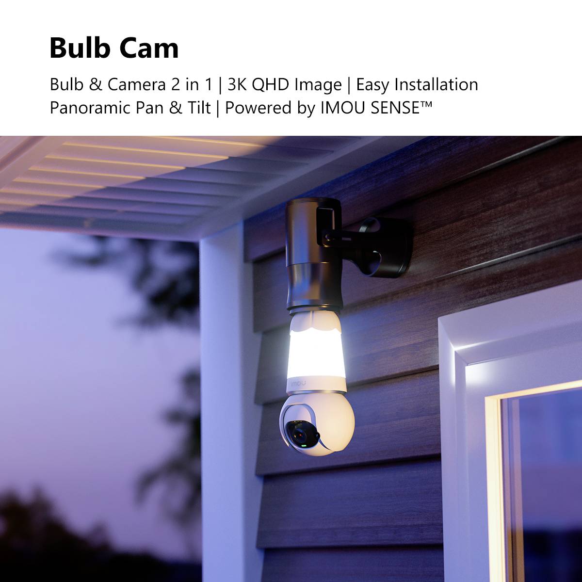 IMOU Bulb Cam 2K IPC-S6DP-3M0WEB-E27-WLAN IP Überwachungskamera 2304 x 1296 Pixel