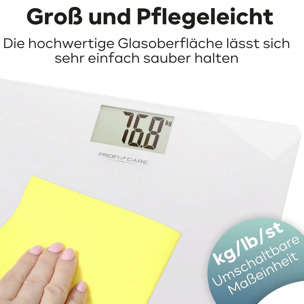Profi-Care PC-PW 3122 Personenwaage digital Wägebereich (max.)=180kg Weiß