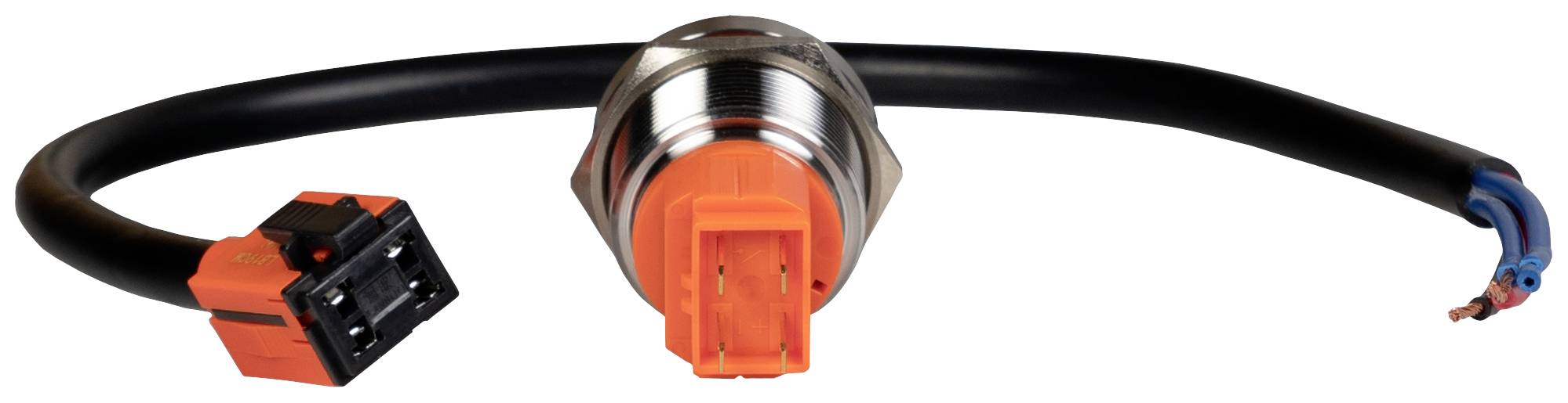 Joy-it 22T-02 22T-02 Tastschalter 24V 2A 1 x Ein/Aus rastend Rot, Blau (Ø x L) 25mm x 22.7mm IK10, IP68 1St.