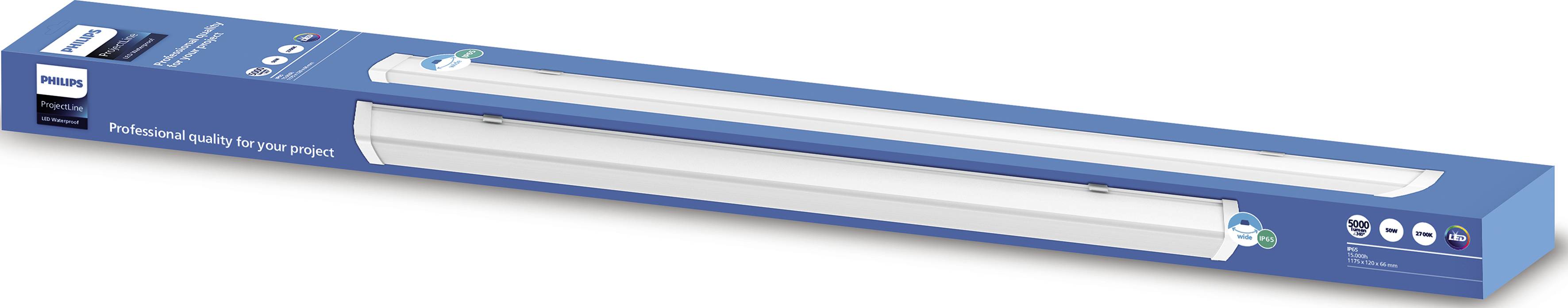Philips LED Projectline WP W12L118 5000lm 2700K LED-Feuchtraumleuchte LED LED fest eingebaut 50W Warmweiß Weiß