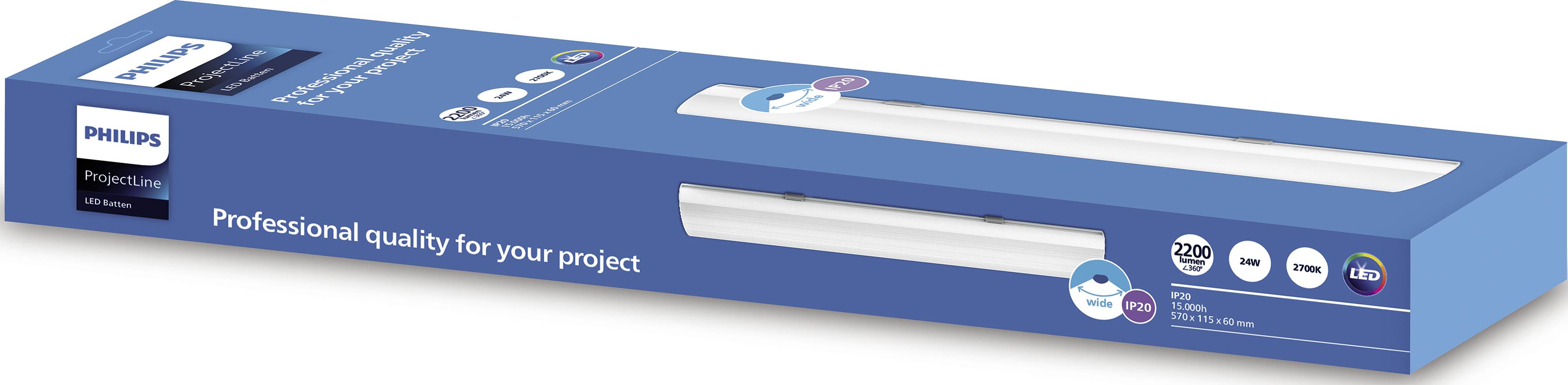 Philips LED Projectline Batten W12L57 2200lm 2700K 8718696169414 LED-Feuchtraumleuchte 24W Warmweiß Weiß