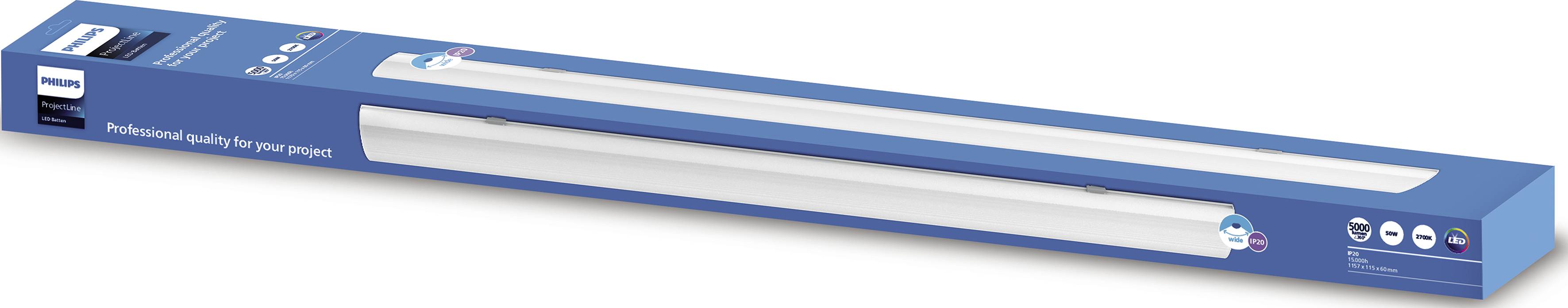 Philips LED Projectline Batten W12L117 5000lm 2700K 8718696169391 LED-Feuchtraumleuchte 50W Weiß
