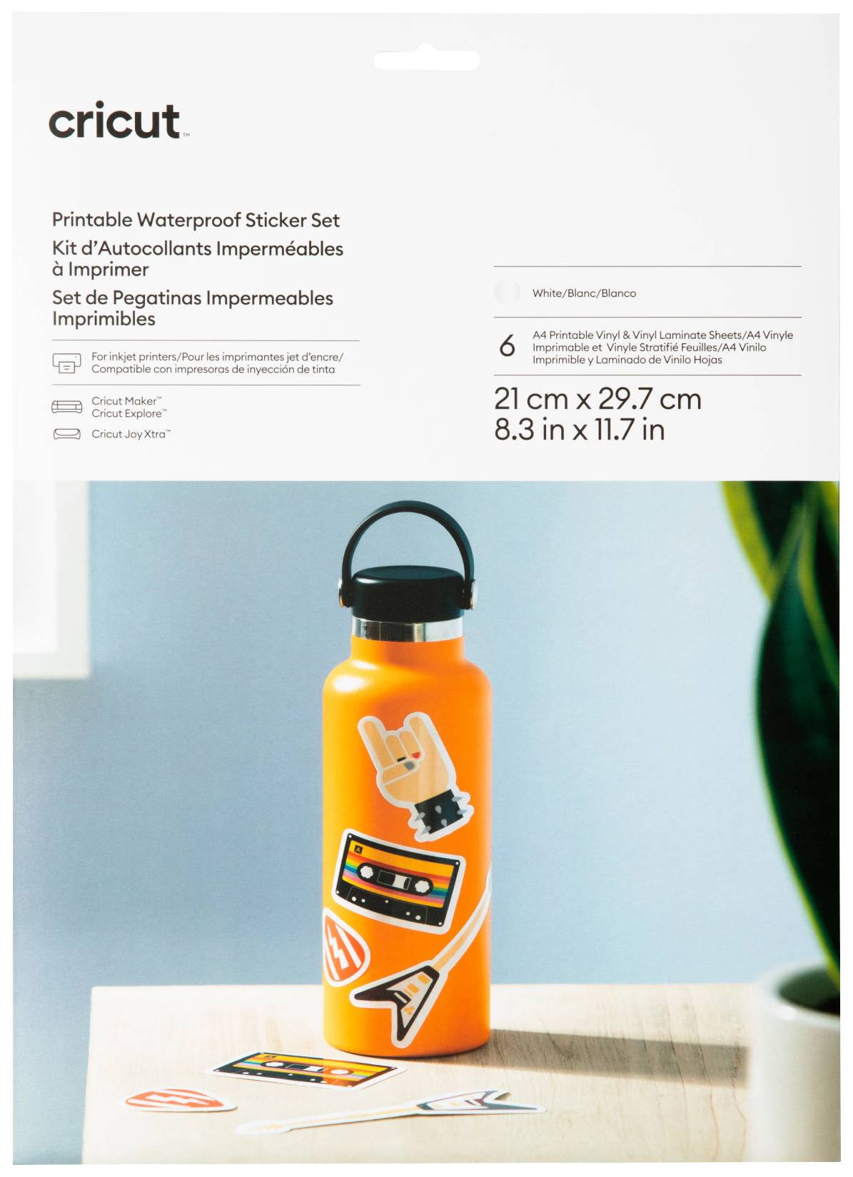Cricut Sticker Set Waterproof A4 Folien-Set Schnittbreite 29.7cm Weiß