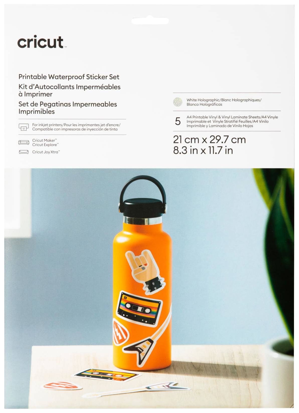 Cricut Sticker Set Waterproof A4 Folien-Set Schnittbreite 29.7 cm Weiß