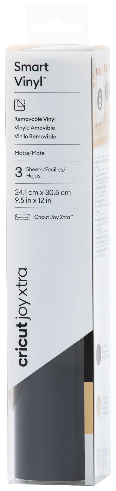 Cricut Smart Vinyl Removable Joy Xtra Folien-Set Schnittbreite 30.5cm Schwarz, Gold, Silber