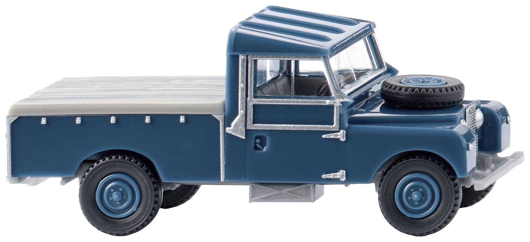 Wiking 010702 H0 PKW Modell Land Rover Pickup, azurblau