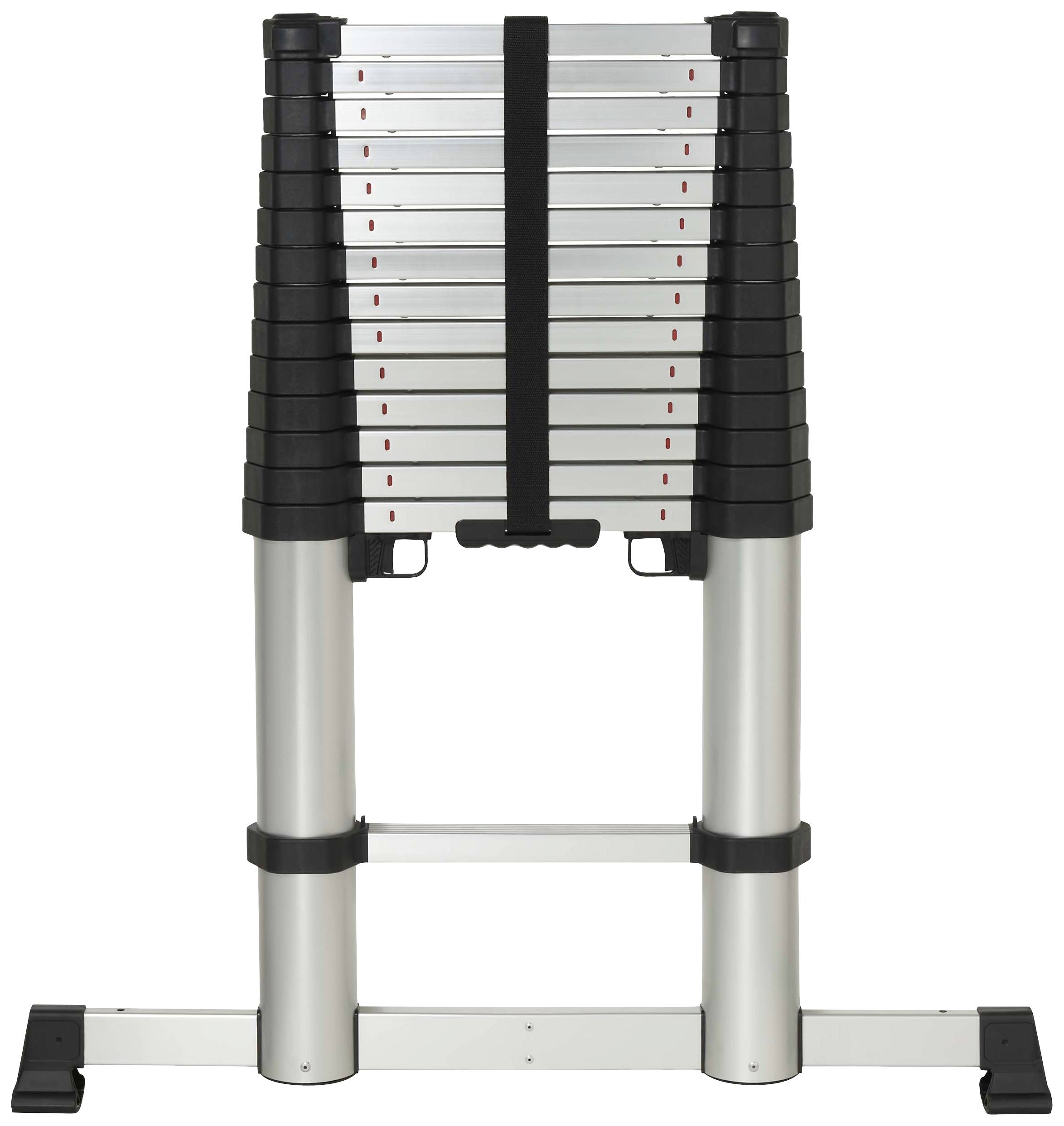 TOOLCRAFT TO-9610266 Aluminiumlegierung Teleskopleiter Montage ohne Werkzeug Arbeitshöhe (max.): 5.12m Aluminium EN 131 18.68kg