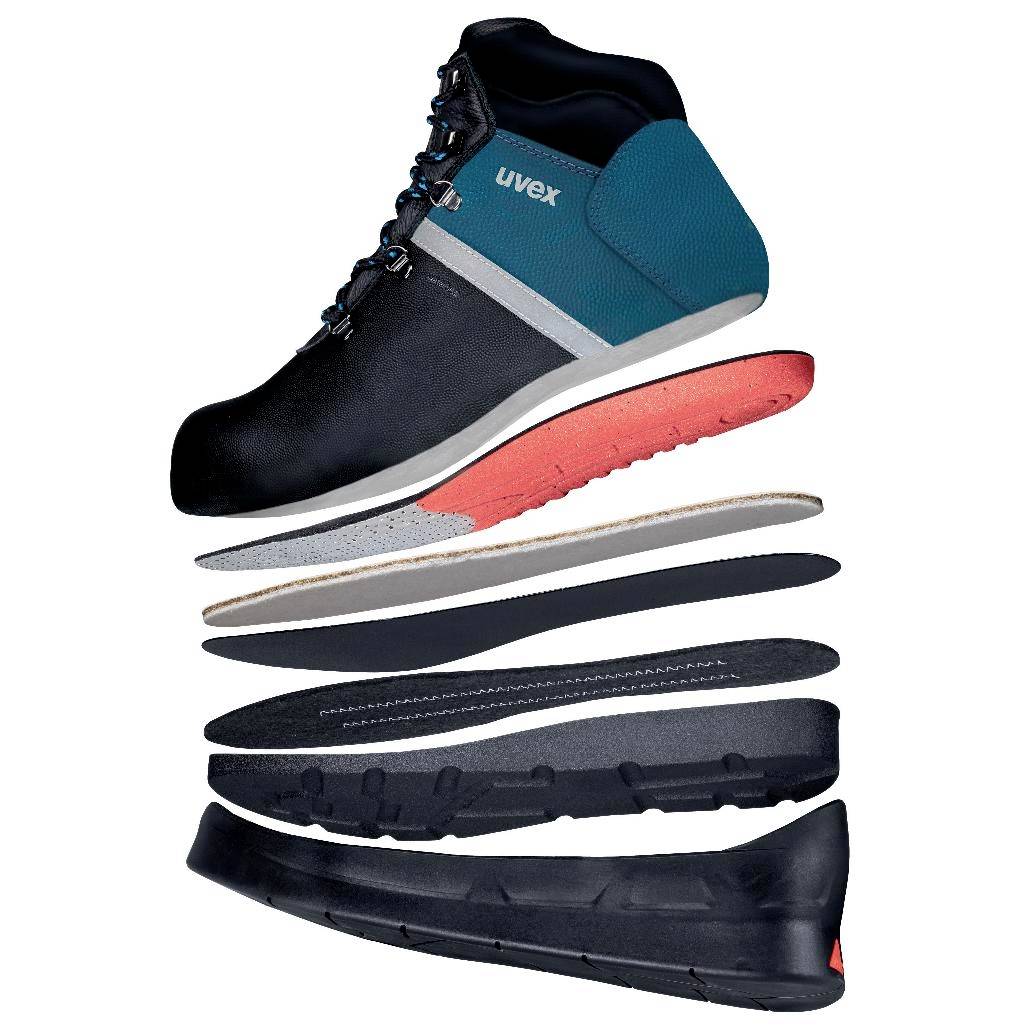 Uvex 3 asphaltpro 6559242 Sicherheitsstiefel S3 Schuhgröße (EU): 42 Schwarz, Blau 1 Paar