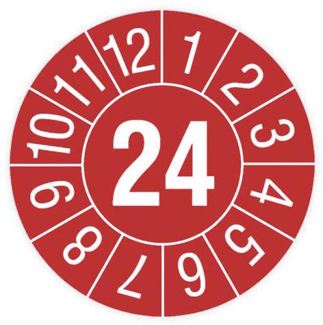 Cimco 182696 Prüfplakette 2025 Rot Folie selbstklebend (Ø) 30 mm 30 mm 1 St.