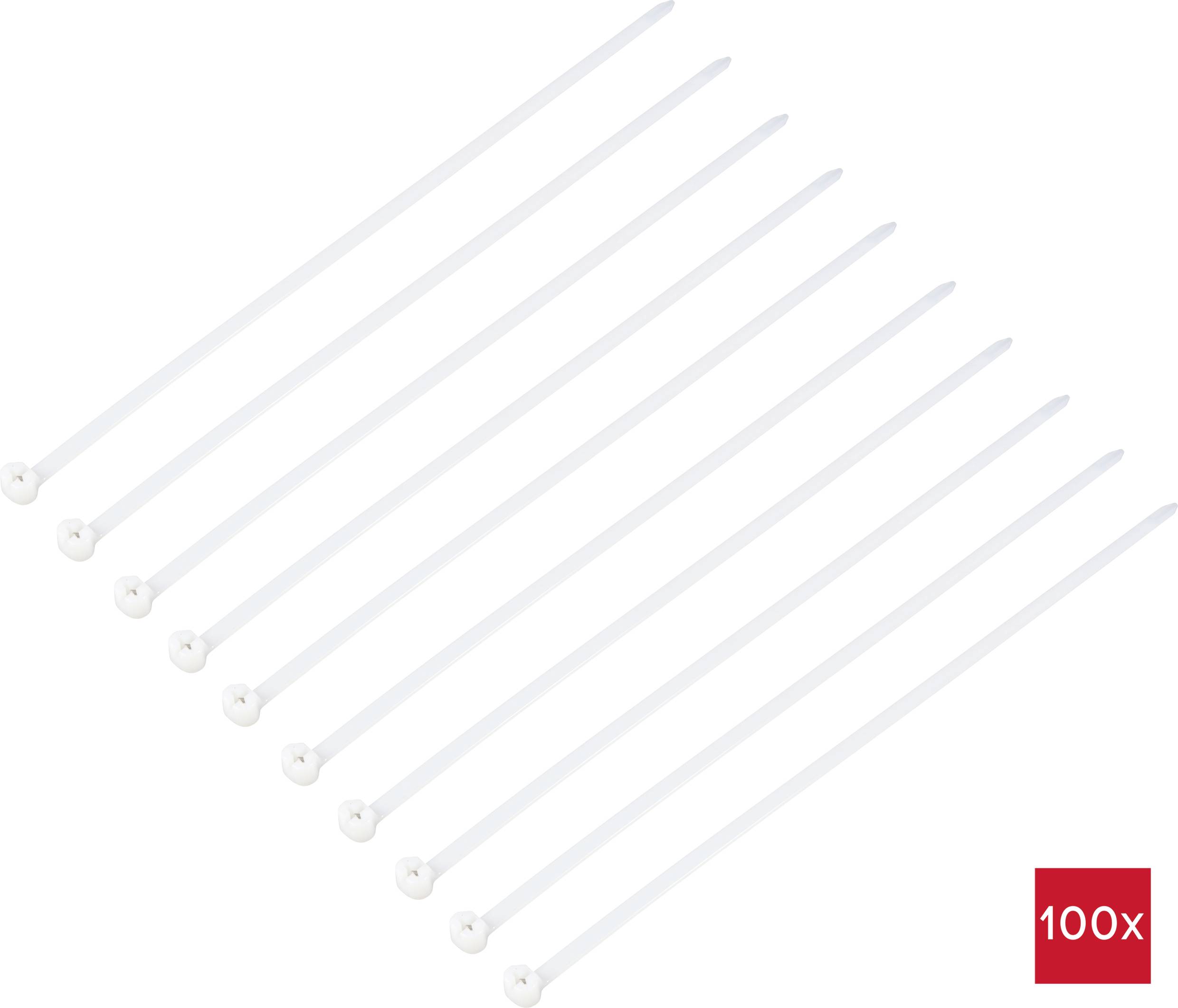 TRU COMPONENTS TC-12814180 Kabelbinder 370mm 7mm Natur mit Metallzunge, chemische Beständigkeit 100St.