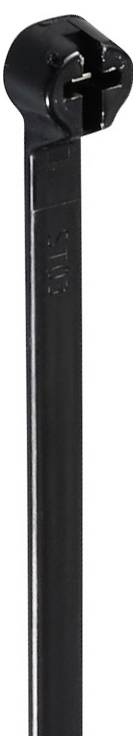 TRU COMPONENTS TC-12814192 Kabelbinder 300mm 4.8mm Schwarz mit Metallzunge, UV-Witterungsstabil 100St.