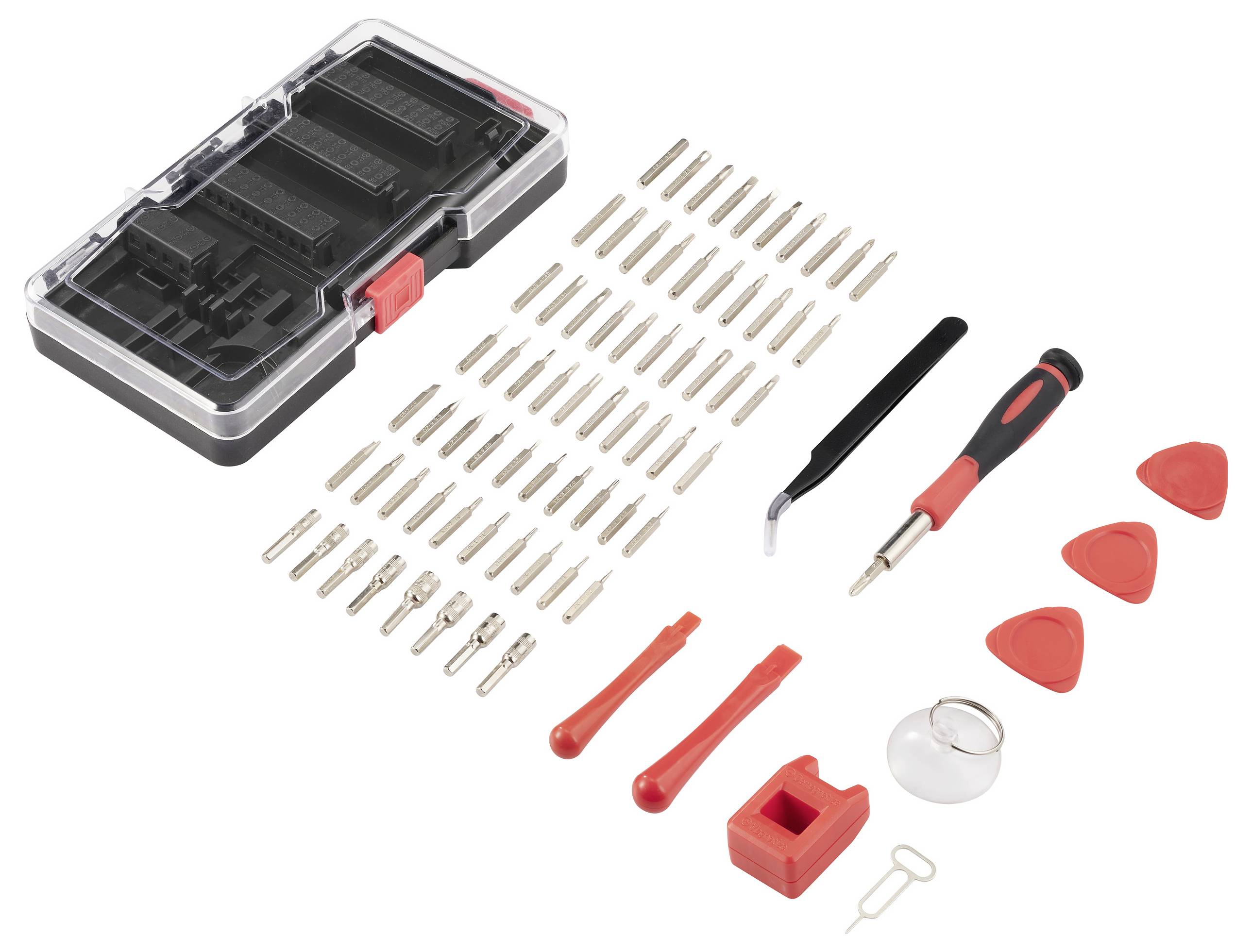 TOOLCRAFT TO-9610683 Reparaturset Heimwerker, Handy mit Werkzeughalter 79teilig