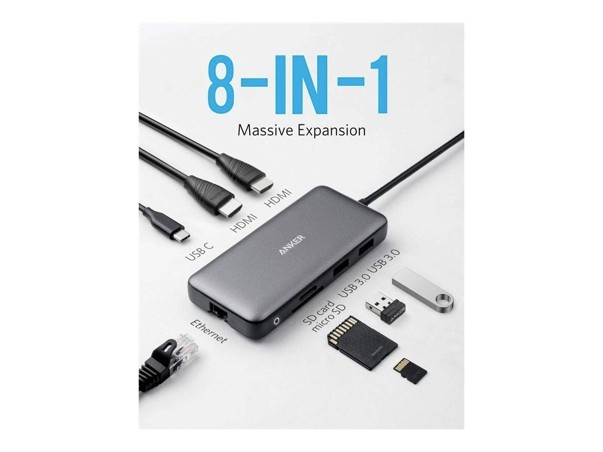 Anker USB-C® Dockingstation 553 USB-C Hub (8-in-1) Passend für Marke Dockingstations: Universal integrierter Kartenleser, USB-C®