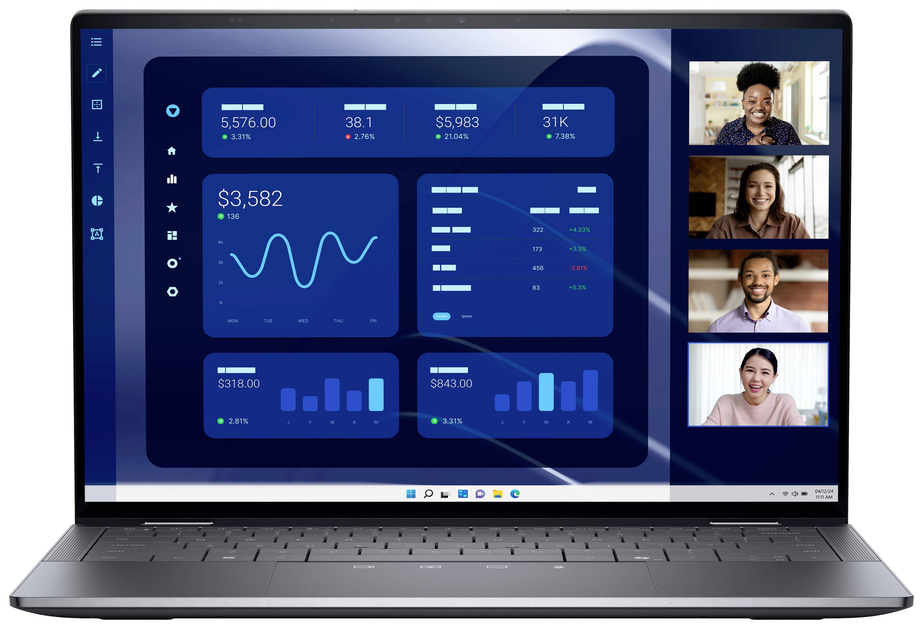 Dell 2-in-1 Notebook / Tablet Latitude 9450 35.6 cm (14 Zoll) QHD+ Intel® Core™ Ultra 7 165U 16 GB RAM 512 GB SSD Deutsch, QWERTZ Grau VFC