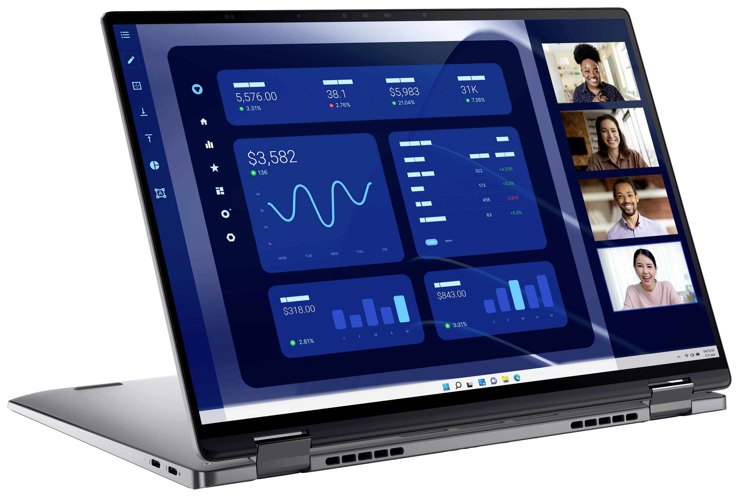 Dell 2-in-1 Notebook / Tablet Latitude 9450 35.6 cm (14 Zoll) QHD+ Intel® Core™ Ultra 7 165U 16 GB RAM 512 GB SSD Deutsch, QWERTZ Grau VFC