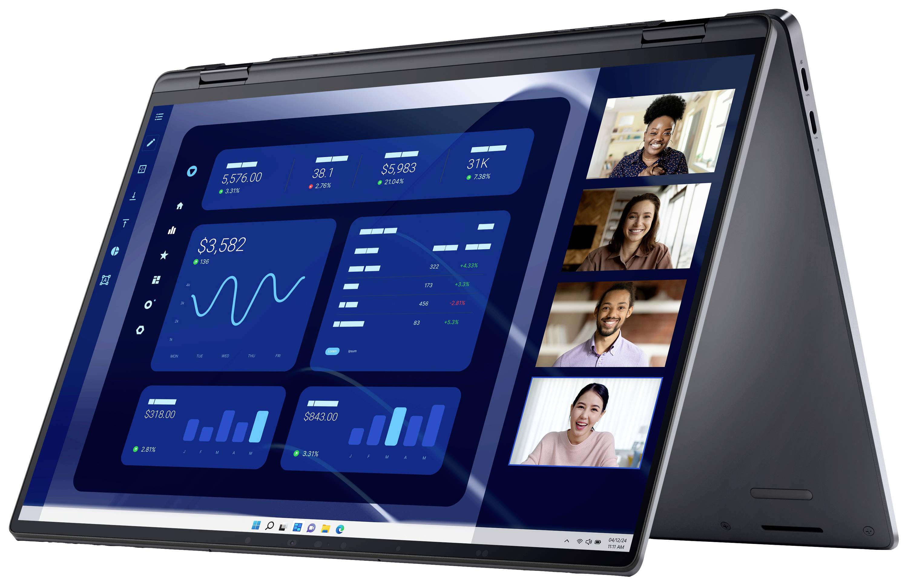 Dell 2-in-1 Notebook / Tablet Latitude 9450 35.6 cm (14 Zoll) QHD+ Intel® Core™ Ultra 7 165U 16 GB RAM 512 GB SSD Deutsch, QWERTZ Grau VFC