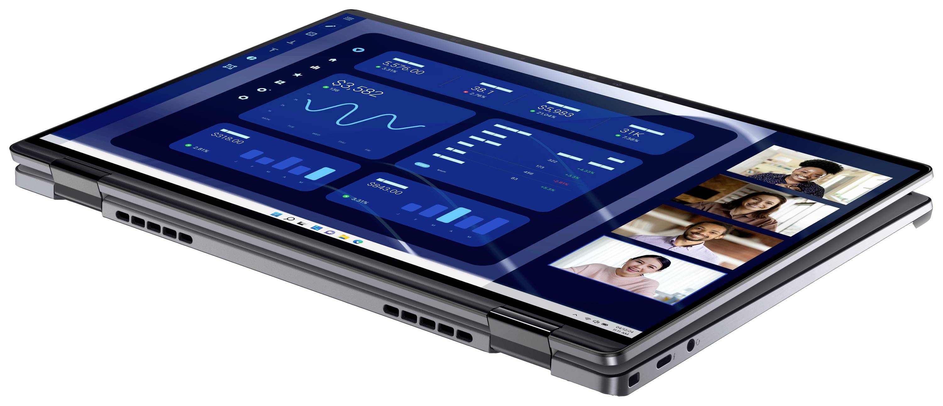 Dell 2-in-1 Notebook / Tablet Latitude 9450 35.6 cm (14 Zoll) QHD+ Intel® Core™ Ultra 7 165U 16 GB RAM 512 GB SSD Deutsch, QWERTZ Grau VFC