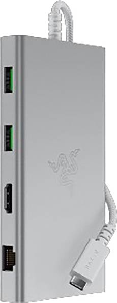 RAZER USB-C® Dockingstation USB-C Dock - Mercury Edition Passend für Marke Dockingstations: Universal USB-C® Power Delivery, integrierter Kartenl