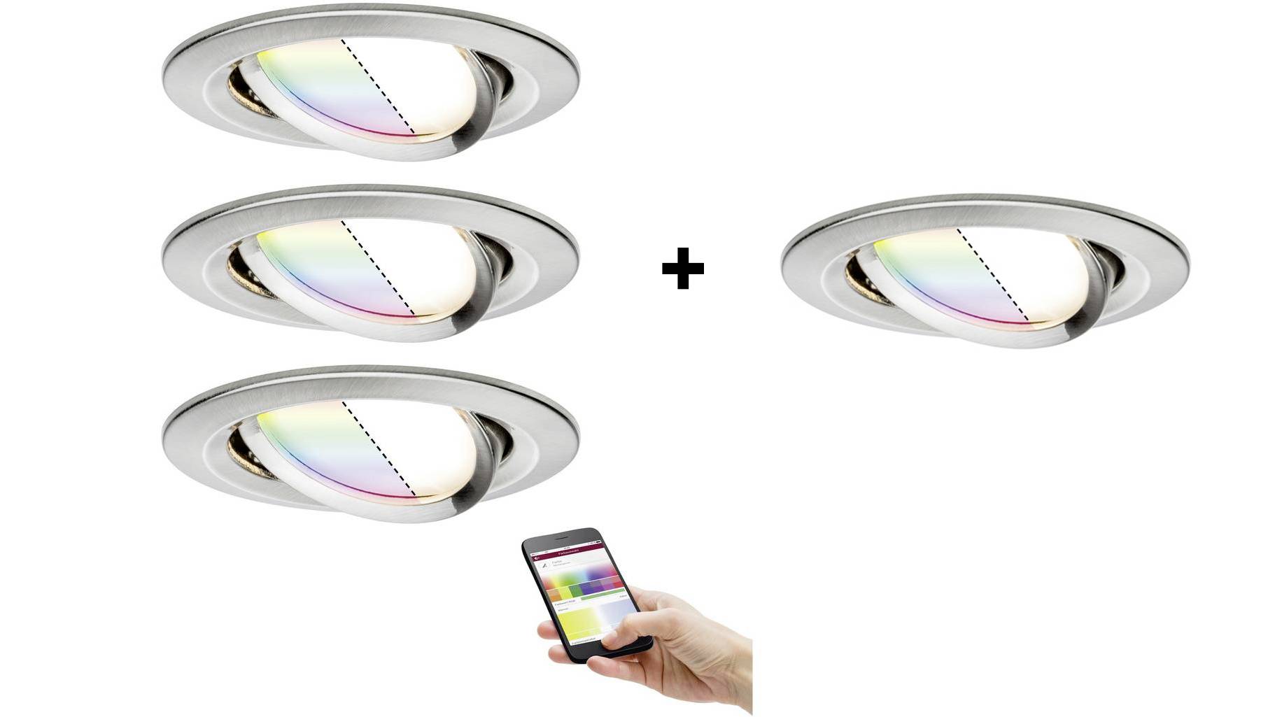 Paulmann 4064161325804 LED-Einbauleuchte 4er Set LED 20.8W Zinkgelb