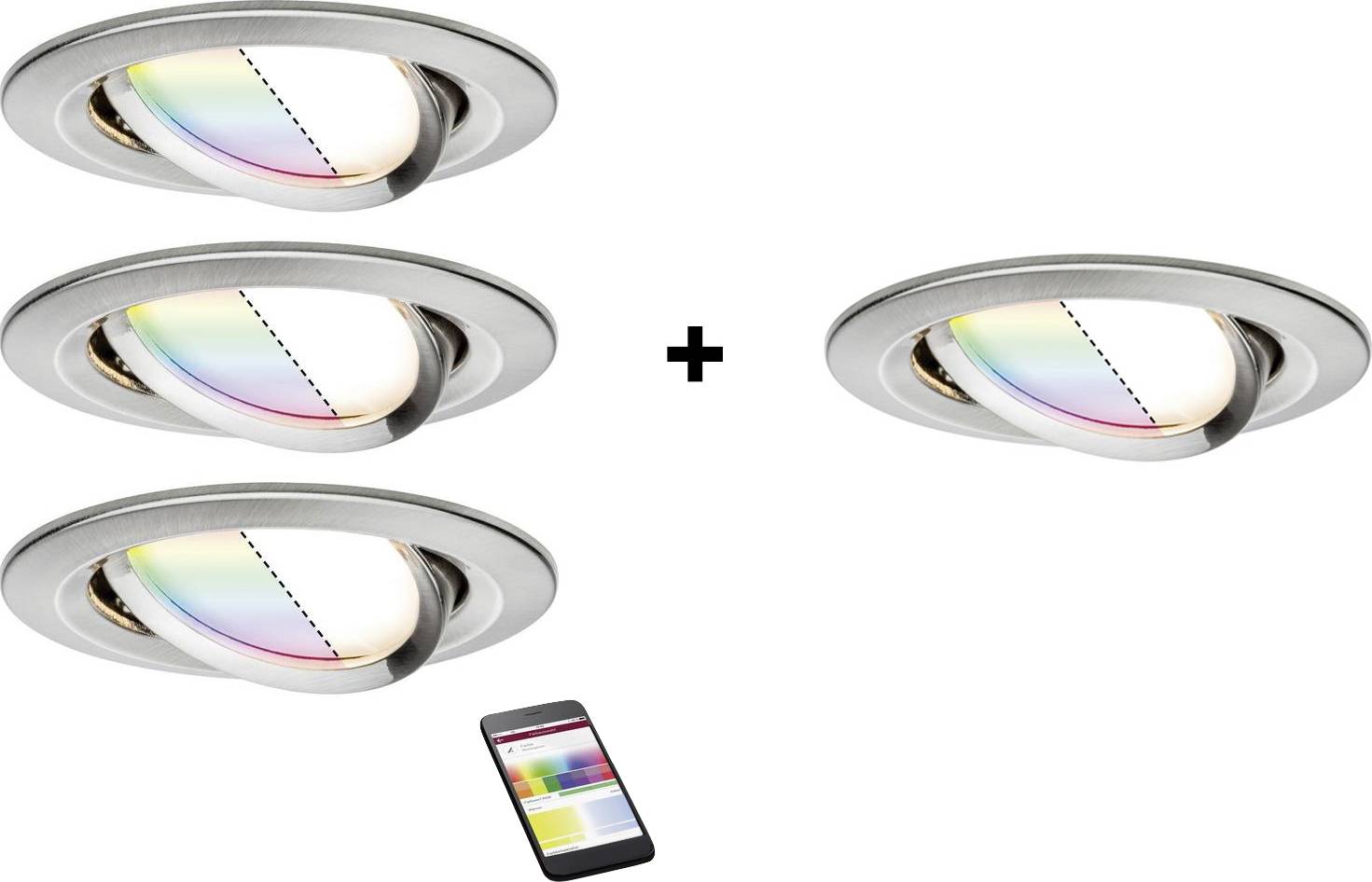 Paulmann 4064161325804 LED-Einbauleuchte 4er Set LED 20.8W Zinkgelb