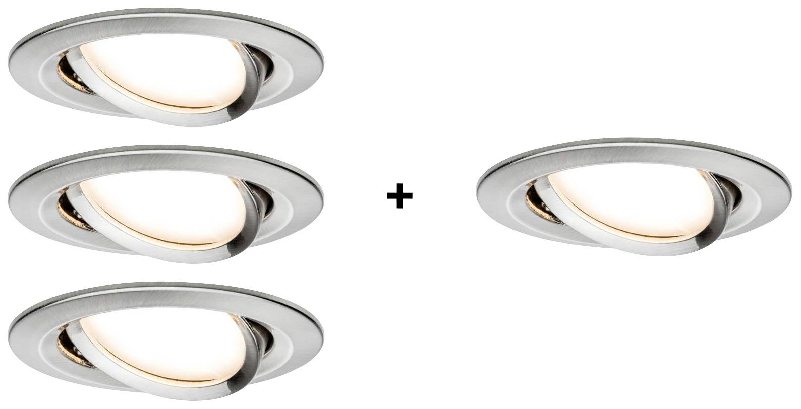 Paulmann 4064161325866 Nova Einbauleuchte 4er Set LED LED 24W Eisen (gebürstet)