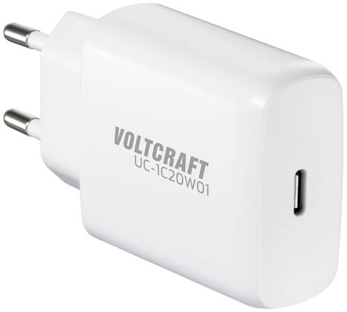VOLTCRAFT UC-1C20W01 USB Ladegerät 20 W 1x USB-C® Fast Charge, USB PD 3.0 Weiß Innenbereich GaN