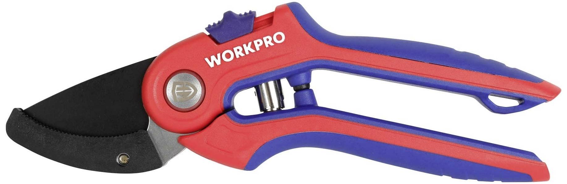 WorkPro WP332010 Amboss-Schere mit Schnitthöhenverstellung, inkl. Gras- und Strauchscherenvorsatz