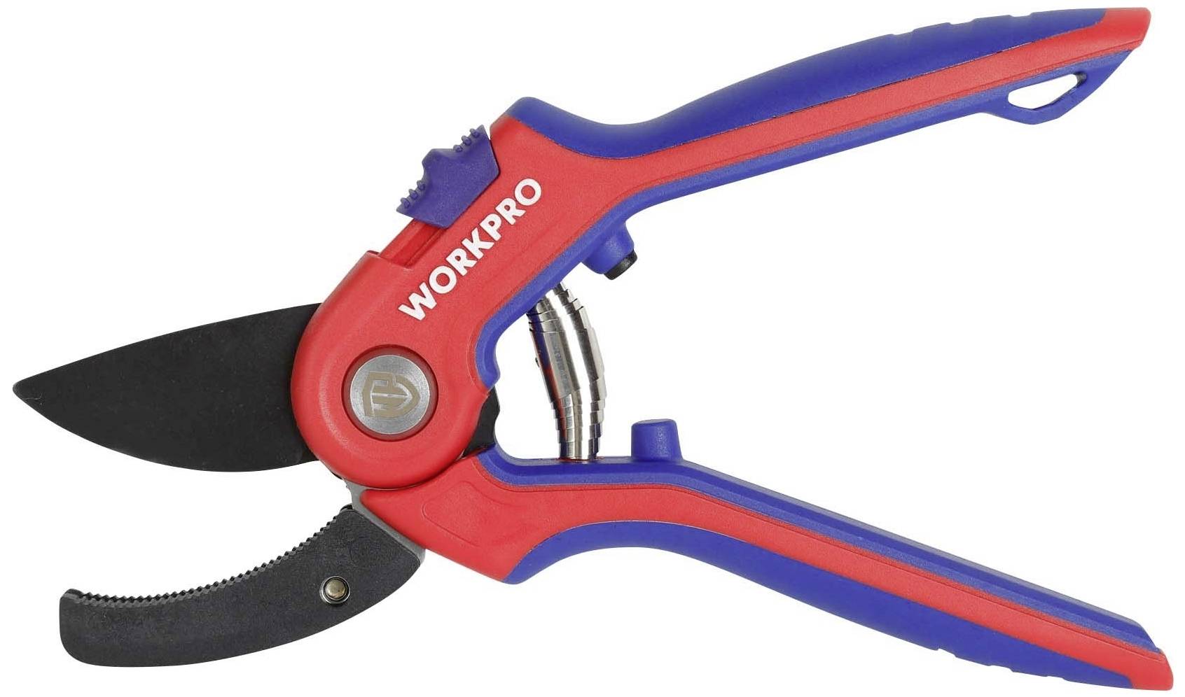 WorkPro WP332010 Amboss-Schere mit Schnitthöhenverstellung, inkl. Gras- und Strauchscherenvorsatz