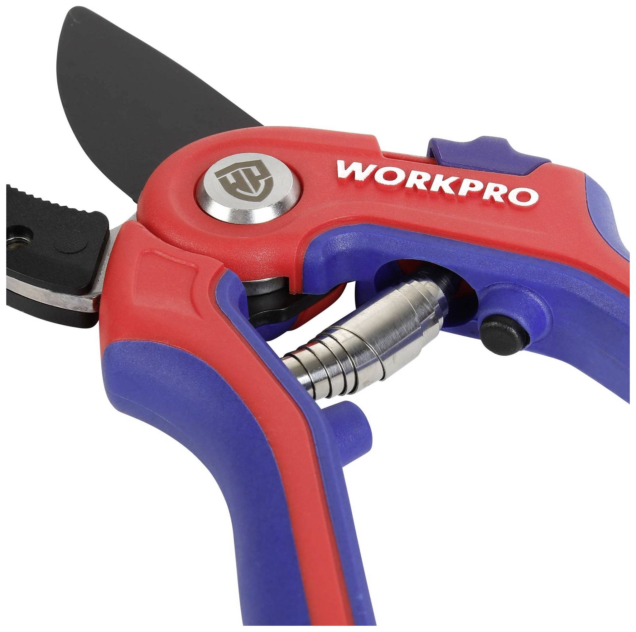 WorkPro WP332010 Amboss-Schere mit Schnitthöhenverstellung, inkl. Gras- und Strauchscherenvorsatz