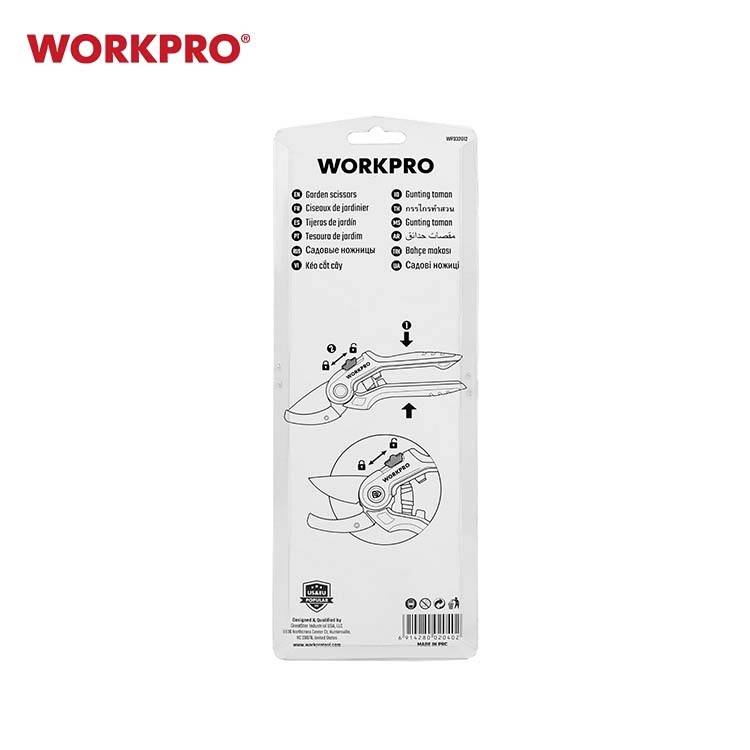 WorkPro WP332012 Amboss-Schere mit Schnitthöhenverstellung, inkl. Gras- und Strauchscherenvorsatz