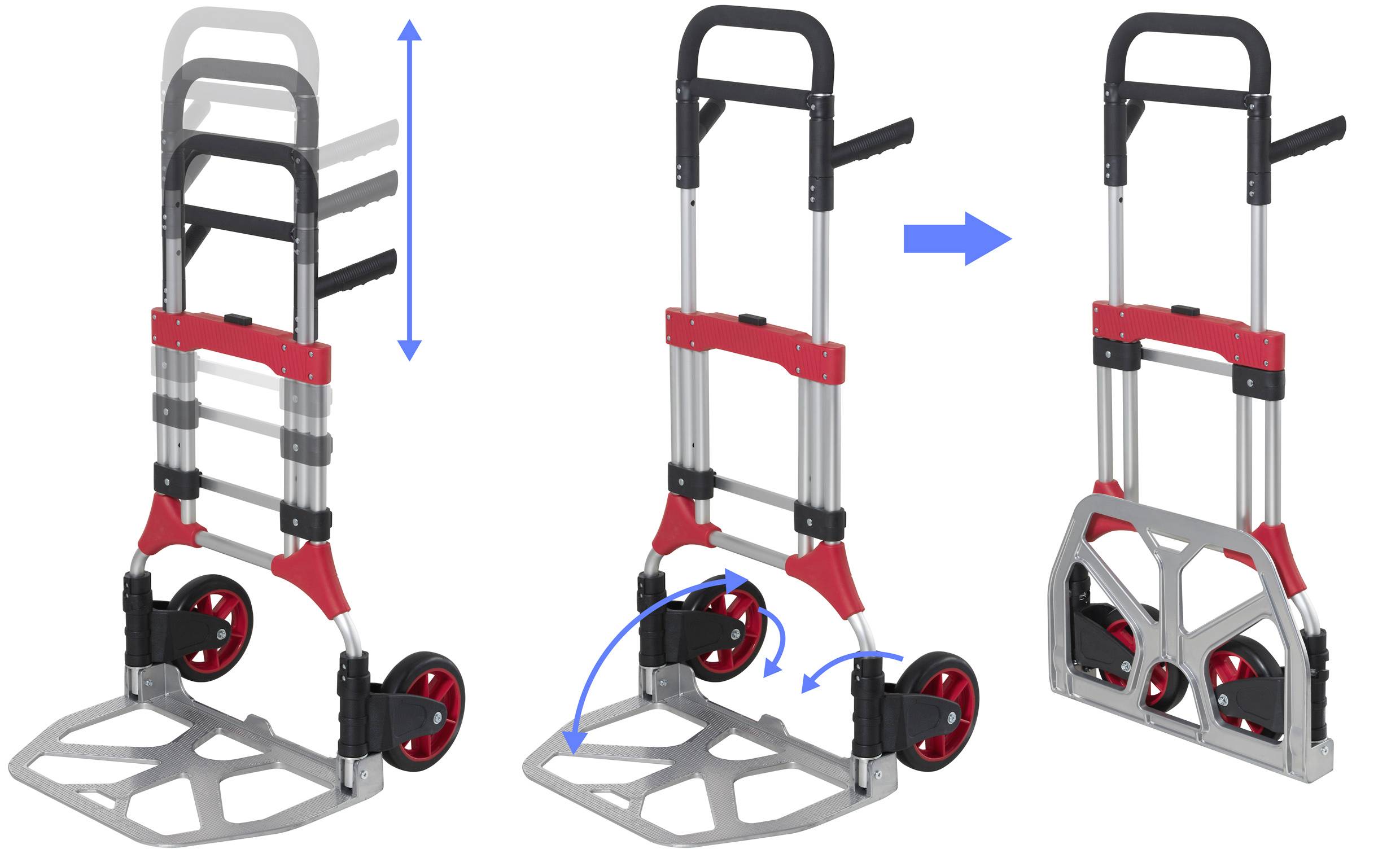 TOOLCRAFT TO-9611529 Sackkarre klappbar, höhenverstellbar Aluminium, Stahl Traglast (max.): 200kg