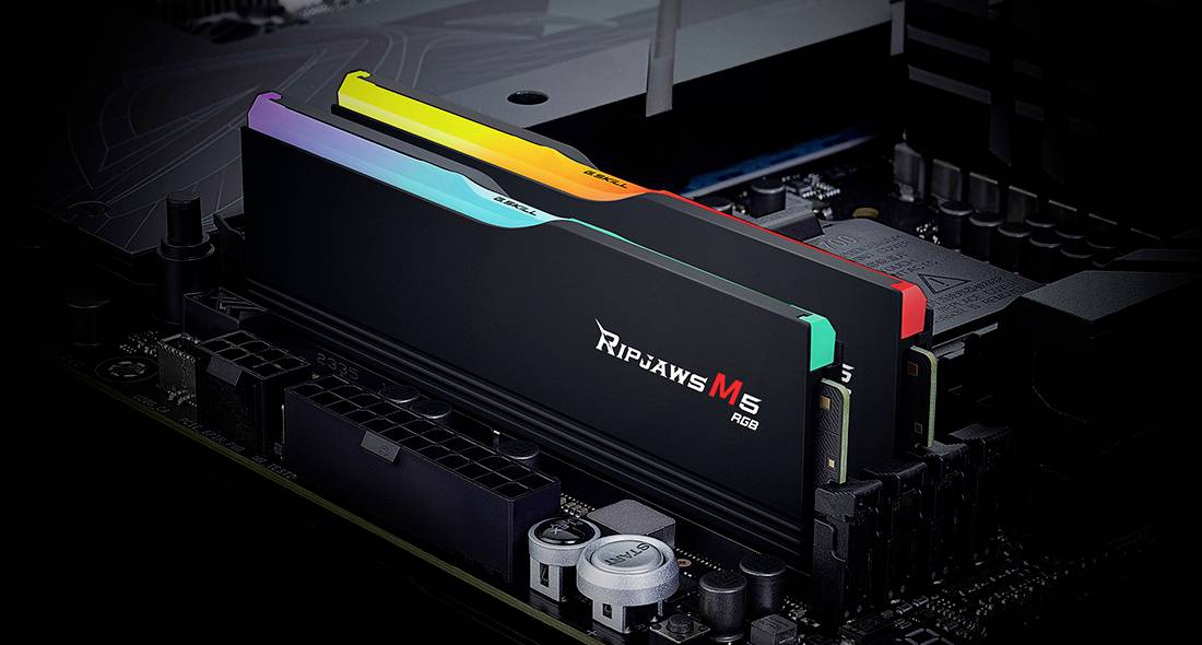 G.Skill Ripjaws M5 RGB PC-Arbeitsspeicher Kit Retail DDR5 96GB 2 x 48GB Non-ECC 5600MHz 288pin DIMM CL40 F5-5600J4040D48GX2-RM5RK